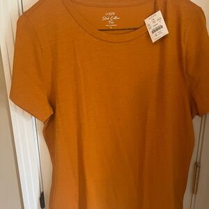 NWT J. Crew Women's slub Cotton Tee in color spice size large